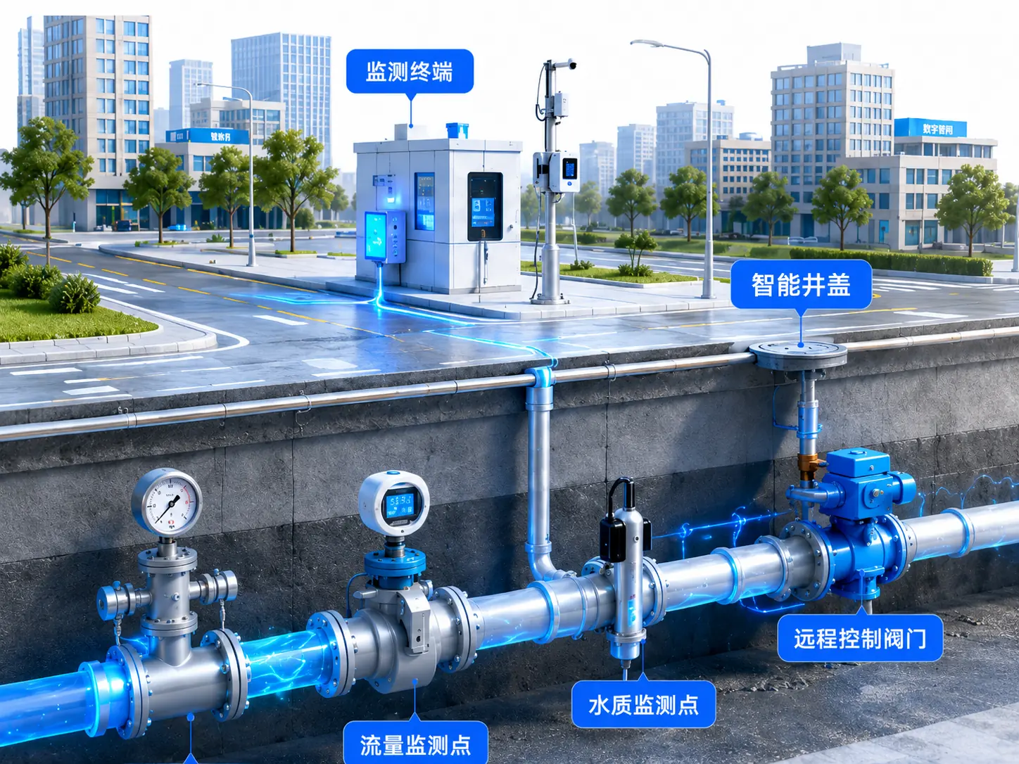 管网压力流量水质监测场景